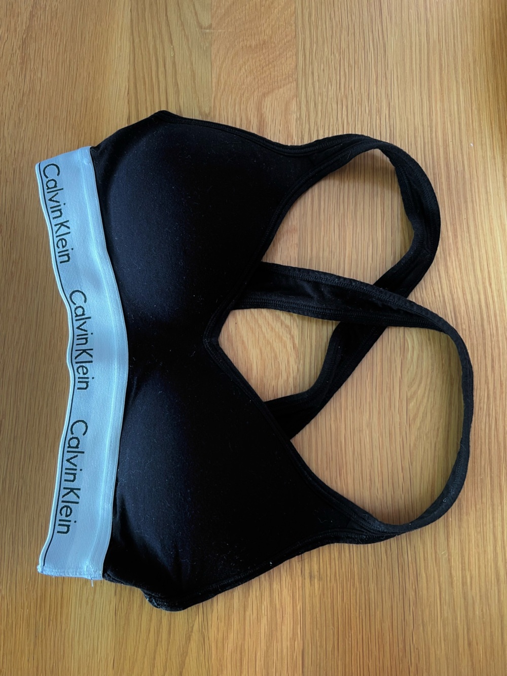 Calvin Klein Black Bralette with White Logo Band